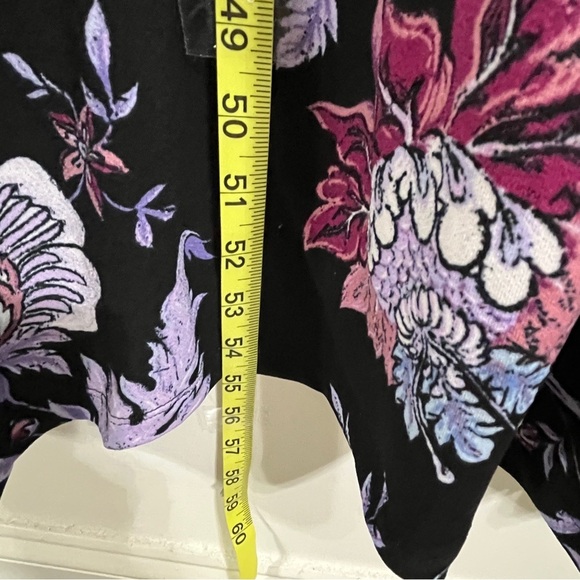 LulaRoe Women Evelyn Maxi Dress Bracelet-length Sleeves Black Purple Floral 2XL - Picture 12 of 13